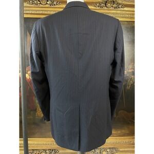 Jos A Bank 44L 38 x 32 2Pc 100% Wool Hopsack Charcoal‎ Pinstriped 2Btn Suit